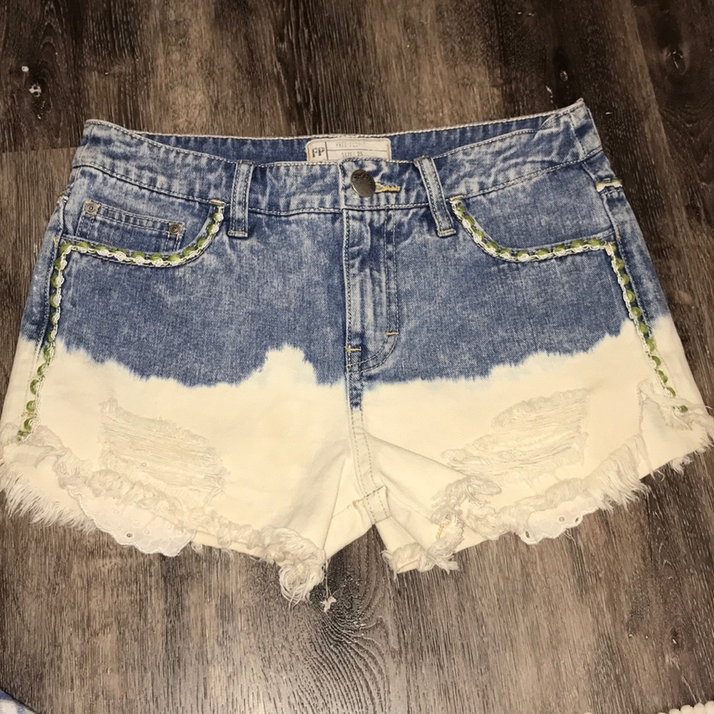 free people denim shorts